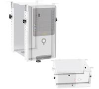 RICOO Supporto PC Sotto Scrivania TRH02-W, supporto computer regolabile in larghezza e altezza, montaggio sottotavolo verticale o orizzontale, supporto case PC fino a 35 kg, Bianco