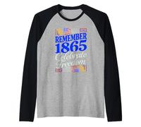 Ricorda 1865 Celebra la libertà Design Patriottico Maglia con Maniche Raglan