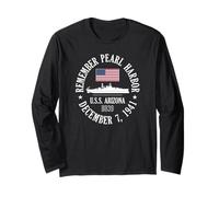 Ricorda Pearl Harbor 7 Dicembre 1941 U.S.S. Arizona BB39 Maglia a Manica