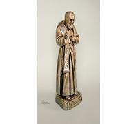 ricordapadrepio.it Statua Padre Pio 'benedicente' cm60 in resina, effetto bronzato