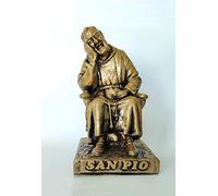 ricordapadrepio.it Statua Padre pio 'dormiente' cm22, in Resina, Effetto bronzato