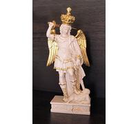 ricordapadrepio San Michele Arcangelo 27cm Resina Statua Bianca Decorativa