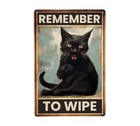 Ricordati Di Pulire Il Gatto Cartello Decorativo Vintage Poster Metal Retrò Cartelli Metallo Per Club Ristorante Soggiorno