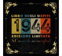 Ricordi dei 80 Anni: Libro degli Ospiti per il Compleanno, Stile Vintage Retro 1944: 120 pagine/21 cm x 21 cm.