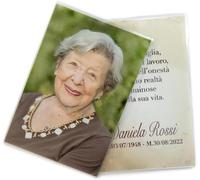 Ricordi funebri personalizzati set 27 pezzi con foto e preghiera plastificati ricordino di morte defunti (6x9)