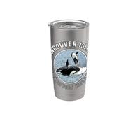 Ricordo dell'avventura con orche e balene dell'isola di Vancouver BC Canada Bicchiere termico in acciaio inox doppia parete