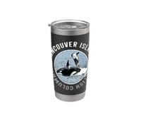 Ricordo dell'avventura con orche e balene dell'isola di Vancouver BC Canada Bicchiere termico in acciaio inox doppia parete