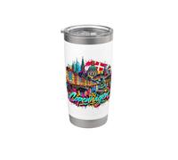 Ricordo dello skyline della città di Copenaghen - Graffiti Bicchiere termico in acciaio inox doppia parete