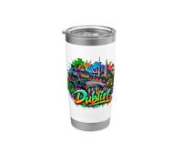 Ricordo dello skyline della città di Dublino - Graffiti Bicchiere termico in acciaio inox doppia parete