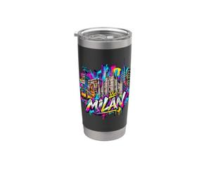 Ricordo dello skyline della città di Milano - Graffiti Bicchiere termico in acciaio inox doppia parete