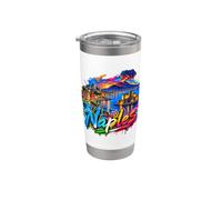 Ricordo dello skyline della città di Napoli - Graffiti Bicchiere termico in acciaio inox doppia parete