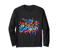 Ricordo dello Skyline della Città di Sarajevo - Graffiti Maglia a Manica