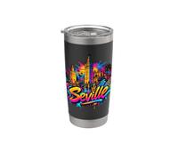 Ricordo dello skyline della città di Siviglia - Graffiti Bicchiere termico in acciaio inox doppia parete