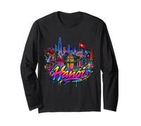 Ricordo dell'orizzonte della Città di Hanoi - Graffiti Maglia a Manica