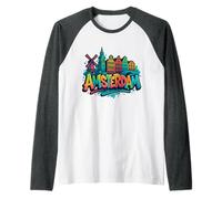 Ricordo dell'orizzonte di Amsterdam dei Graffiti Maglia con Maniche Raglan