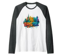 Ricordo dell'orizzonte di Bristol dei Graffiti Maglia con Maniche Raglan