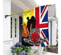 Ricordo Dell'Union Jack In Onore Del Sacrificio - Lest We Forget Bandiera Da Giardino Deluxe Bandiera Da Cortile Vintage Bandiere All'Aperto Decorazione Per Fattoria Cortile Giardino M