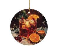 Ricordo Old Fashioned Cocktail Red Con Cordino Ornamenti Da Appendere In Porcellana Albero Di Natale Pendente Per Coppie Amici Matrimoni