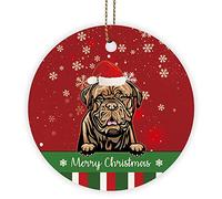 Ricordo Per Albero Di Natale Strong Dogue De Bordeaux In Santa Hat Snowflake Artistico Ornamenti Natalizi In Porcellana Con Cordino Albero Di Natale Pendente Per Vacanze Decorazioni Amici