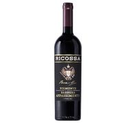 Ricossa Barbera Piemonte Doc Appassimento - Vino Rosso Piemontese da Uve Barbera - Anticonformista, Moderno, Rotondo, Morbido - Frutti di Bosco, Vaniglia, Violetta - 14% Vol - 750ml