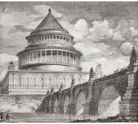 Ricostruzione del Mausoleo di Adriano ora Castel Sant'Angelo. Roma Italia. Dal volume II della storia universale illustrata di Cassell di Edmund Ollier pubblicato 1883. Stampa poster di Ken Welsh (15