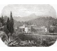 Ricostruzione immaginaria della villa di Plinio il Giovane Lago di Como Italia. Gaio Plinio Caecilio Secondo nato Gaio Caecilio o Gaio Caecilio Cilo alias Plinio il Giovane. Avvocato autore e