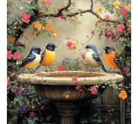 RICUVED 5D DIY Diamond Painting Kit Completo, Giardino degli Uccelli Quadro Diamant Painting, Animato Pittura Diamante Strass Ricamo a Punto Croce Painting per Decorazioni Casa 30X30cm