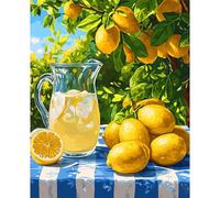 RICUVED Albero di Limone Dipingere con i Numeri per Principianti -Frutta Kit Dipingere con i Numeri con Tela 40x50 cm, Paint by Number Completo per Adulti