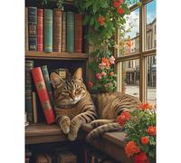 RICUVED Gatto Kit Dipingere con i Numeri per Adulti -Fiore Dipingere con i Numeri con 40x50 cm, Paint by Number Colori Acrilici Perfetto per Principianti