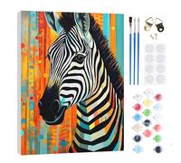 RICUVED Kit Dipingere Con I Numeri Ritratto Di Zebra Tela Tesa 20x30cm | Kit Dipingere Con I Numeri Ritratto Di Zebra Colorato Con Telaio In Legno Tela Numerata Hobby Creativo Per Adulti