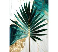 RICUVED Kit per pittura a mosaico con diamanti 5D, motivo foglia di palma, per adulti, per principianti, per la casa, 30 x 40 cm
