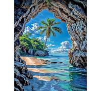 RICUVED Mare Dipingere con i Numeri per Principianti -Paesaggio Kit Dipingere con i Numeri con Tela 40x50 cm, Paint by Number Completo per Adulti