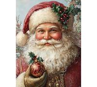 RICUVED Quadro per pittura con diamanti 5D di Natale, per adulti, completo fai da te, Babbo Natale, diamante, set da ricamo a punto croce, 30 x 40 cm