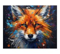 RICUVED Volpe Dipingere con i Numeri per Adulti -Animale Kit Dipingere con i Numeri con Tela 40x50 cm, 3 Pennelli, Colori Acrilici e Gancio Metallico Paint by Number- Ideale per Principianti