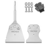 Ricyea Scalpello per piastrelle SDS-Plus 270 x 127 mm, scalpello con lama di ricambio da 100 mm, viti e guanti, scalpello SDS Plus largo per piastrelle, colla per pavimenti