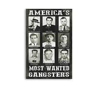 RIDAEX Quadri Su Tela 60 * 80cm Senza Cornice Mafia in bianco e nero America's Most Wanted Gangsters Capone Stampa quadri per soggiorno Camera da letto decorazione
