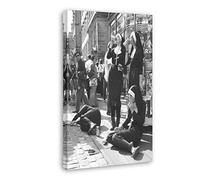 RIDAEX Quadro Su Tela 40 * 60cm Senza Cornice Suore ribelli in bianco e nero che bevono e fumano Decorazione poster di sigaretta Soggiorno Camera da letto Pittura
