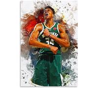 RIDAEX Stampa su tela poster 60 * 90cm Senza Cornice Basket Star Giannis Antetokounmpo Poster Canvas Wall Art Pictures for Bedroom Wall Art Gifts Decor
