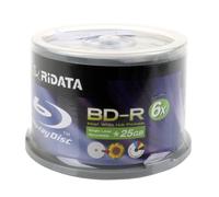 Ridata BD-R 6X 25 GB Blu-ray Media Hub Inkjet bianco Disco stampabile Confezione da 50
