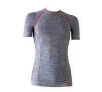 RIDAY Uomo, Intimo Termico Sportivo T-Shirt per Allenamento in Palestra Abbigliamento Termico Sportivo Funzionale Maglia Manica Corta Termica Traspirante (Melange Rosso, III 52/54 L/XL IT Uomo)