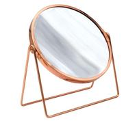 RIDDER Specchio da trucco con piedistallo in rame e oro rosa, con ingrandimento 5x, pratico e moderno