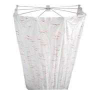 Ridder Sylt - Tenda da Doccia Pieghevole ombrella, in plastica ABS = acrilonitrile butadiene stirene e PEVA (polietilene vinilacetato), 170 cm, Colore: Rosa