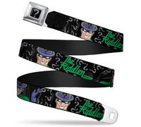 `Riddler ``?`` Black/Silver Seatbelt Belt - The Riddler W/Batman Si... ACC NUOVO