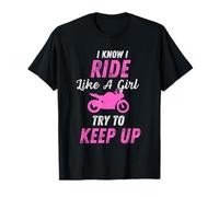 Ride Like A Girl Moto Donna Ragazza Maglietta