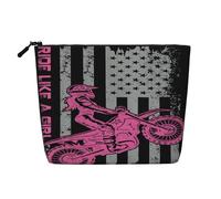 Ride Like a Girl Motocross Dirt Bikes Borse per il trucco Borsa da viaggio per il trucco con cerniera Borsa per cosmetici per donne