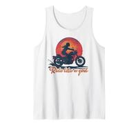 Ride Like a Girl Vintage Tramonto Moto Amante Ragazza Canotta