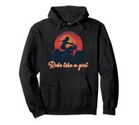Ride Like a Girl Vintage Tramonto Moto amante Ragazza Felpa con Cappuccio