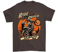 Ride Loud Ride Proud Maglietta Biker Uomo 100% Cotone