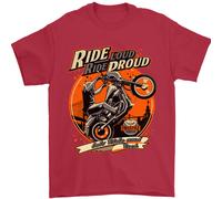 Ride Loud Ride Proud Maglietta Biker Uomo 100% Cotone