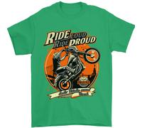 Ride Loud Ride Proud Maglietta Biker Uomo 100% Cotone